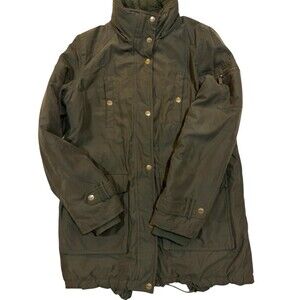 DKNY Olive Green Quilted Lined Parka Jacket Size L